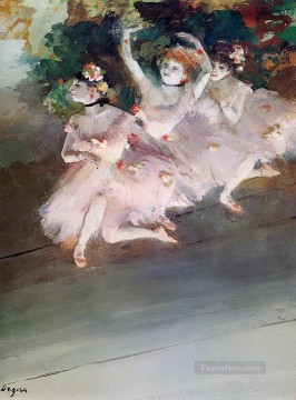 Edgar Degas Painting - Tres bailarines de ballet 1879 Edgar Degas